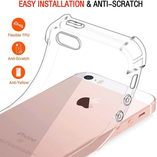 Shockproof Soft Clear Silicone Case For iPhone 5 5s SE 2016 6 7 8 Plus XS XR 11Pro Max 12 13 14 Thin Transparent Back Cover