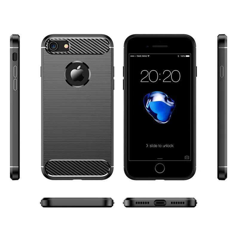 For iPhone 8 Case For Apple iPhone 8 7 Cover 4.7 Inch Carbon Fiber Shockproof Silicone Bumper For Apple iPhone 7 8 Fundas