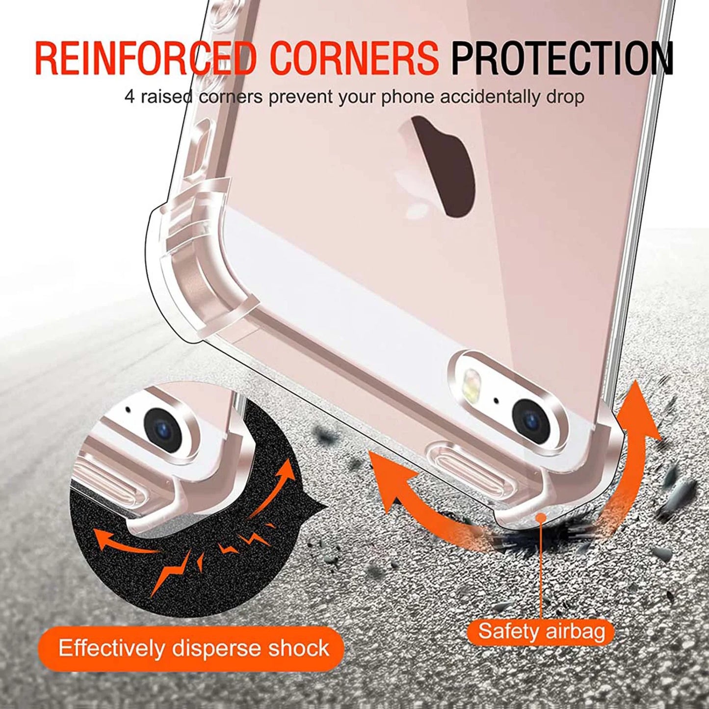 Shockproof Soft Clear Silicone Case For iPhone 5 5s SE 2016 6 7 8 Plus XS XR 11Pro Max 12 13 14 Thin Transparent Back Cover