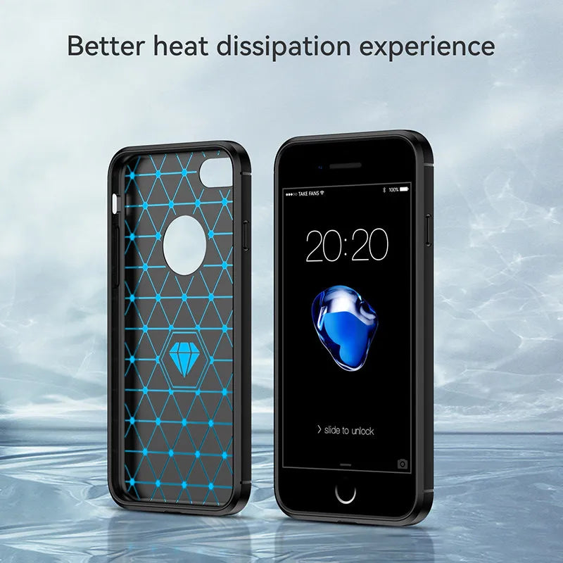 For iPhone 8 Case For Apple iPhone 8 7 Cover 4.7 Inch Carbon Fiber Shockproof Silicone Bumper For Apple iPhone 7 8 Fundas