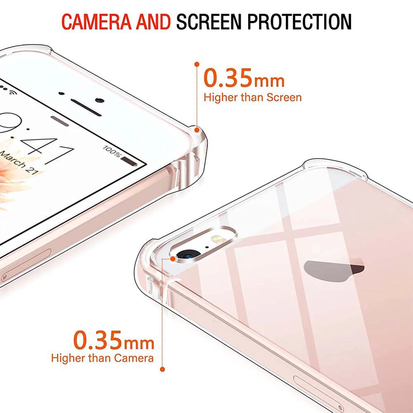 Shockproof Soft Clear Silicone Case For iPhone 5 5s SE 2016 6 7 8 Plus XS XR 11Pro Max 12 13 14 Thin Transparent Back Cover 