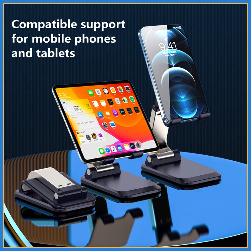 Aluminum Alloy Desktop Mobile Phone Stand Foldable iPad Tablet Support Cell Phone Desk Bracket Lazy Holder For Smartphone Mount 